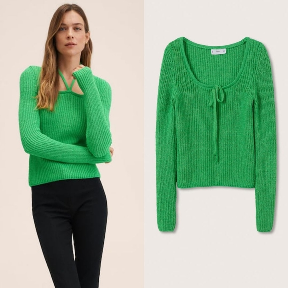 Mango bow tie sweater - Picture 2 of 6